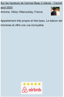 Bel appart Le Cannet Airbnb