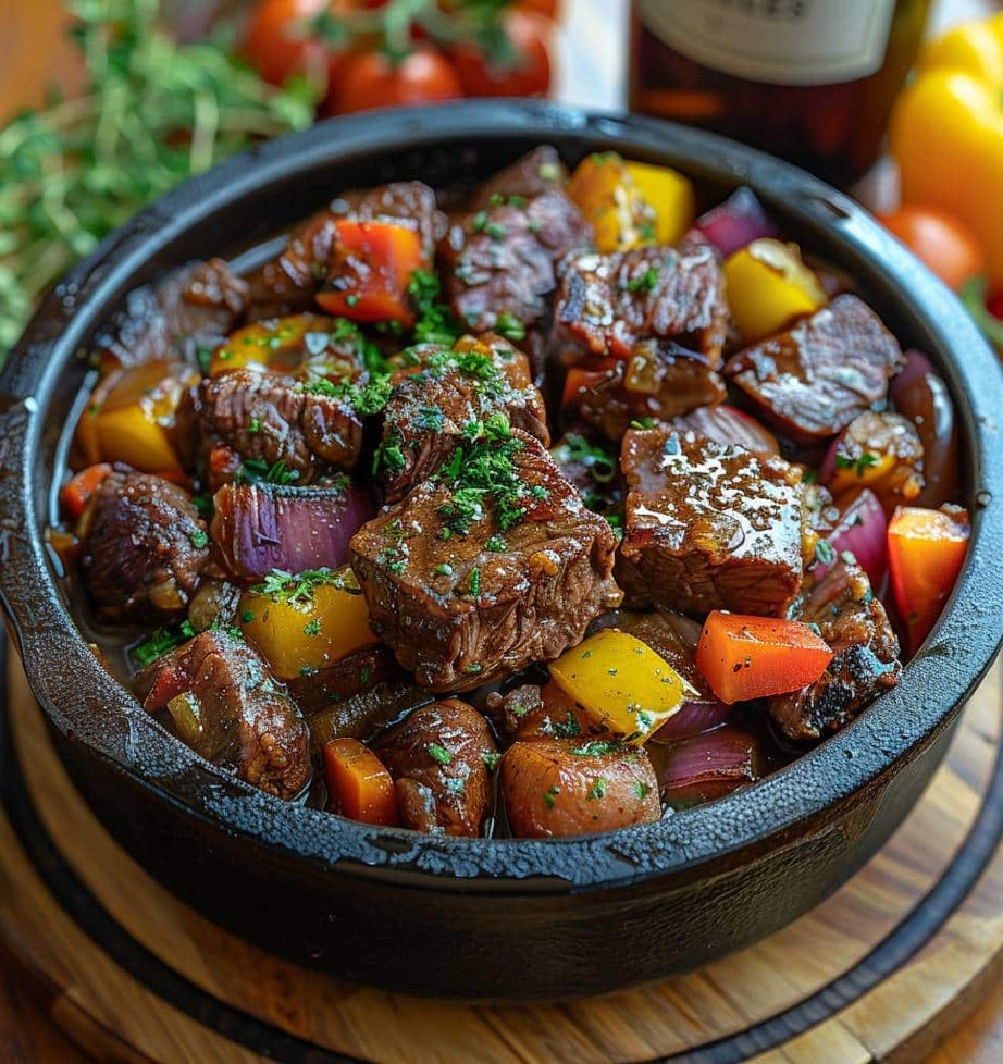 C’est le plat mijoté emblématique de Nice, profondément ancré dans la cuisine provençale, à la fois généreux, réconfortant et plein de caractère. La daube niçoise est un ragoût de bœuf mijoté au vin rouge, parfumé à l’ail, au thym, au laurier, aux oignons, aux carottes et souvent aux olives noires.