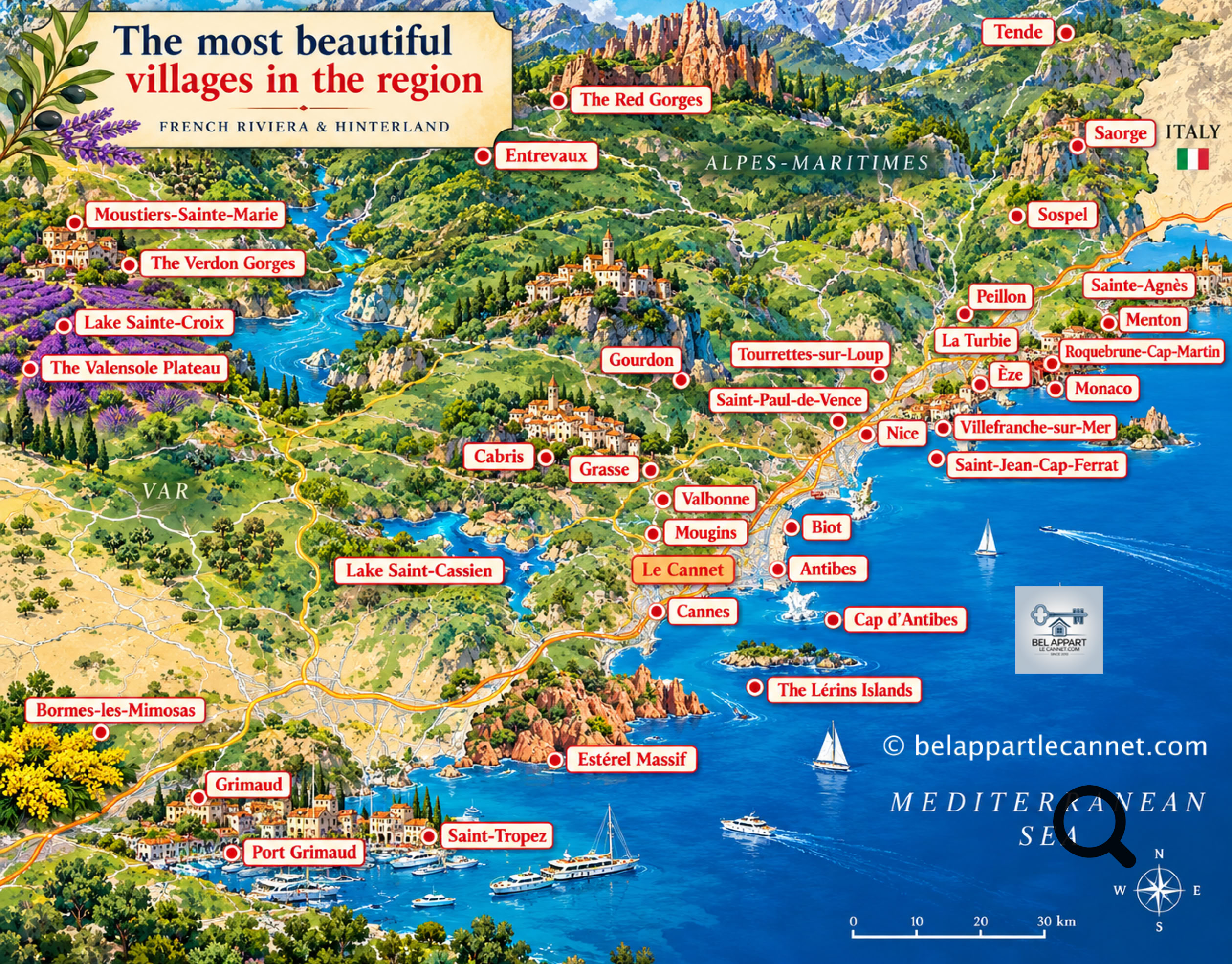 The Alpes-Maritimes is home to iconic cities like Nice, Antibes, and Menton, as well as picturesque villages such as Mougins, Saint-Paul-de-Vence, and Èze, all contributing to the reputation of this exceptional destination. On the coast, a lively and festive atmosphere awaits you, while the hinterland invites you to enjoy a peaceful and authentic setting.