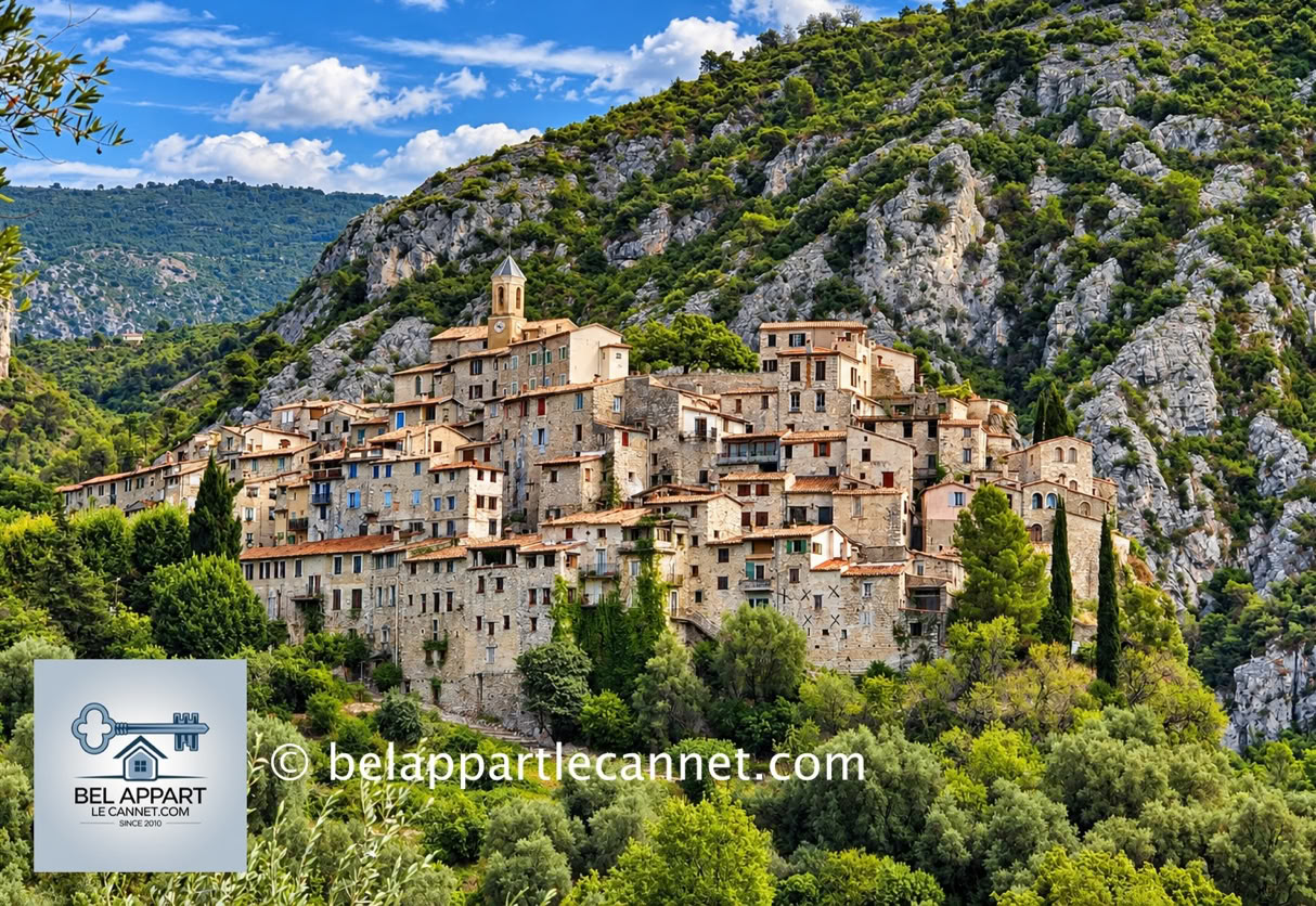 Perché sur un éperon rocheux des Alpes-Maritimes, Peillon est un village médiéval suspendu entre ciel et montagne, situé à seulement une vingtaine de kilomètres au Nord-Est de Nice.  Ce petit village peu connu des touristes est enclavé dans un paysage escarpé. Ce village fait partie des joyaux cachés de l’arrière-pays niçois, loin de l’agitation de la côte.